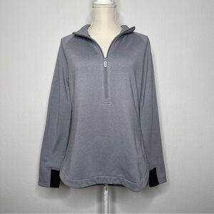 Smartwool Merino Sport Fleece Jacket Gray Black 1/2 Zip Wool Blend Size M